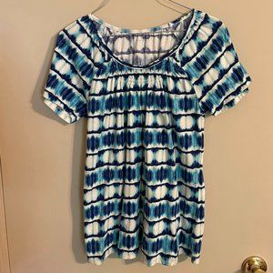 Kim Rogers Peasant Geometric Print Top